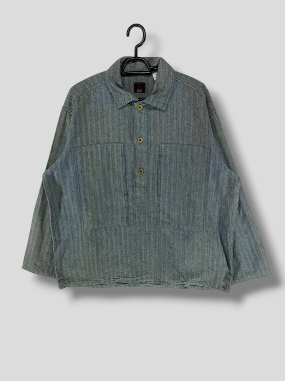 Vintage Hoggs Nepenthes M-35 Herringbone Denim Pullover Us Army 