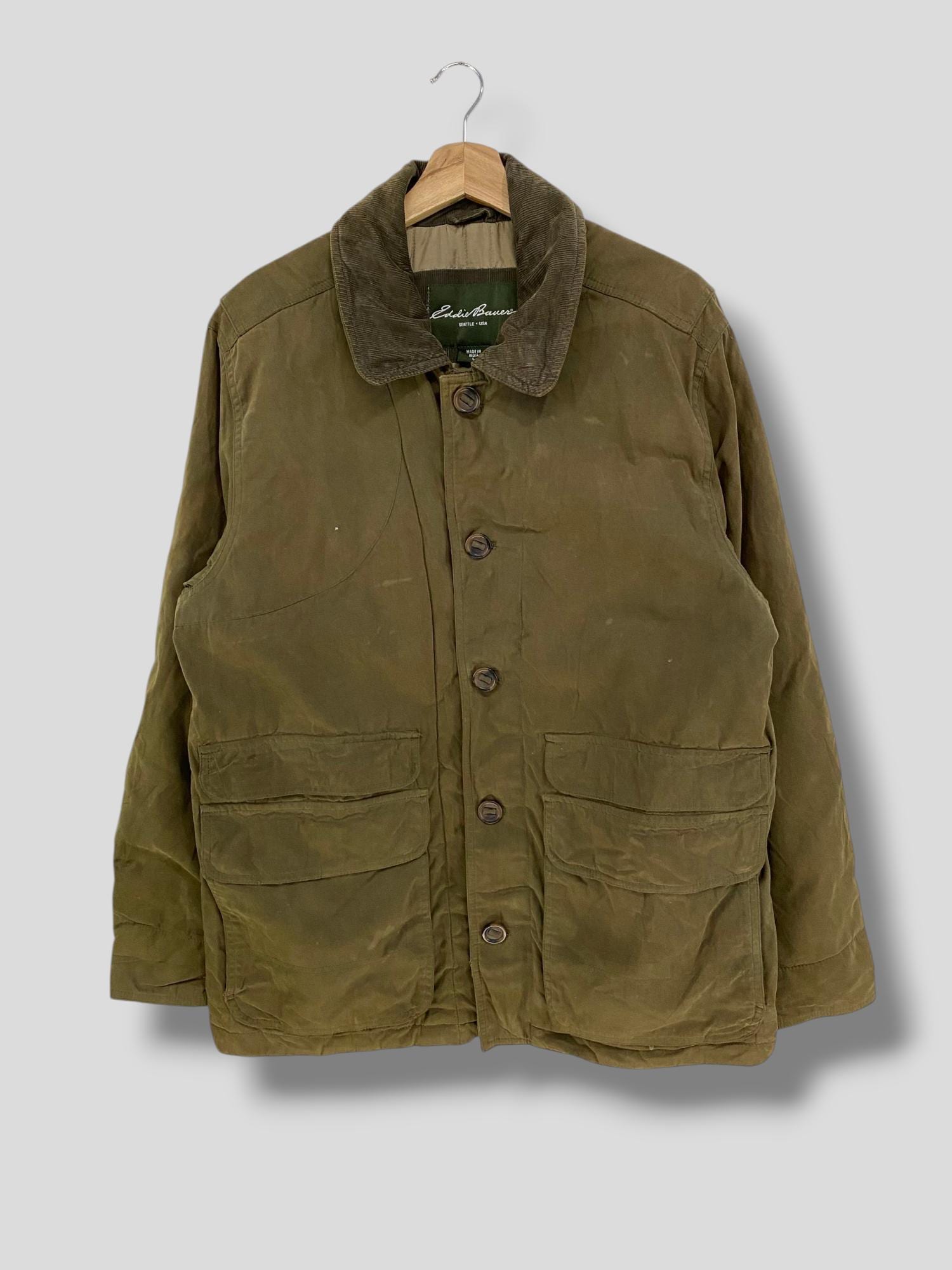 ジャケット・アウター 80s eddiebauer corduroy harringtonjacket Vintage 1980s Eddie Bauer Hunting Jacket / Corduroy Trim