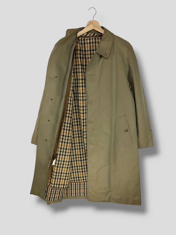 Vintage Daks London Plaid Check Lined Trench Coat British Vintage Daks London Plaid Check Lined Trench Coat British