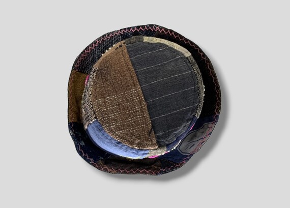 Vintage Sashiko boro pattern patchwork flower emb… - image 6