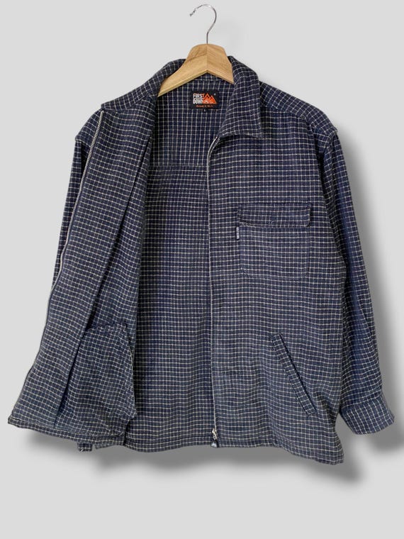 Vintage First down checkered jacket streetwear ca… - image 3