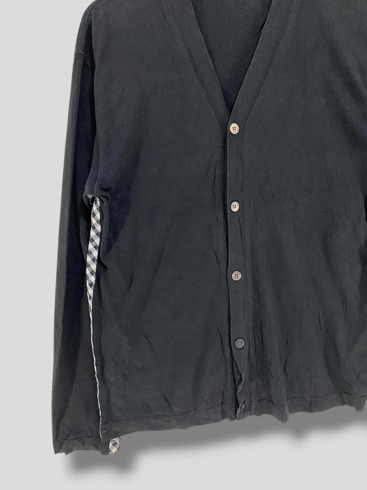 Vintage Comme Des Garcons Homme Checkered Trim Cardigan Designer