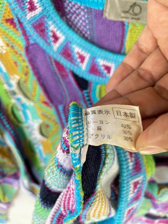 Vintage 90s Ladies Ohashi Multicolor 3D Knit Sweater