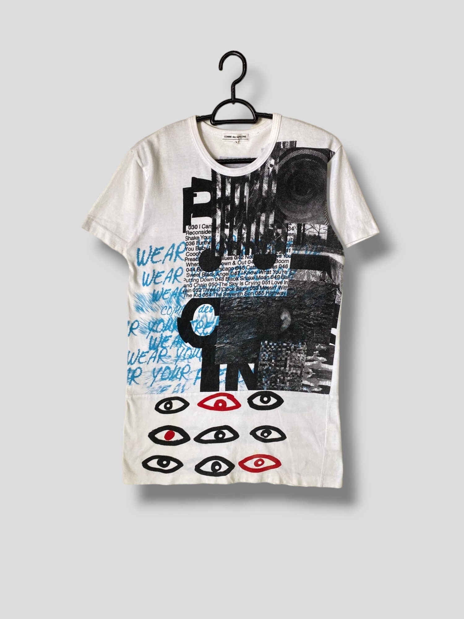 COMME des GARÇONS Wear Your Freedom T-XL Comme Des Garcons Wear Your Freedom Overprint Split Tshirt