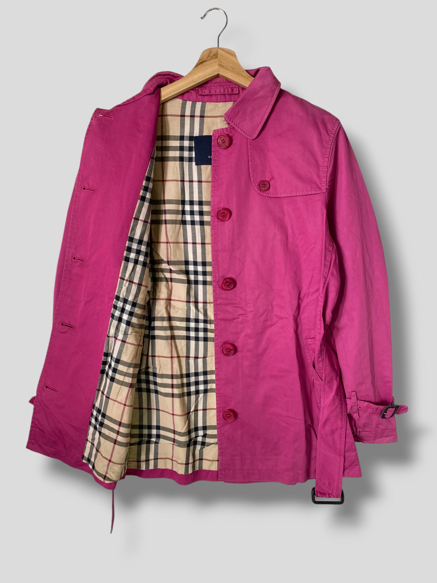 Vintage Y2k Burberry Nova Check Lined Trench Coat Designer Casual