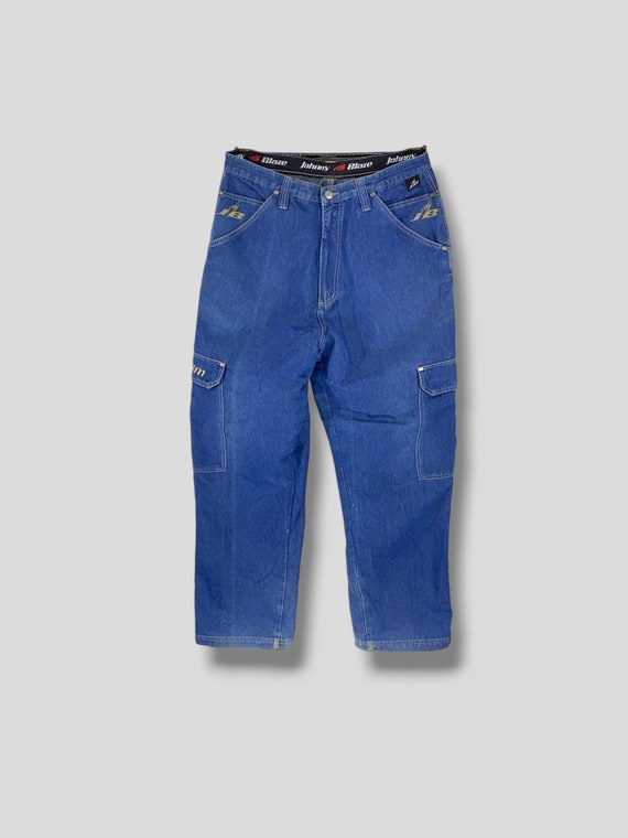 Size 35 Vintage Johnny Blaze Baggy Cargo Denim Pant Designer Size 35 Vintage Johnny Blaze Baggy Cargo Denim Pant Designer
