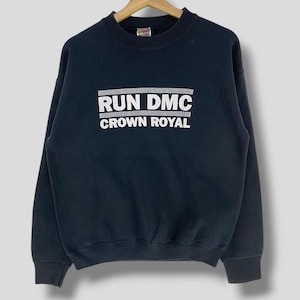 Vintage Run dmc Crown royal album promo sweatshirt collectible american hip hop group rapper pullover jumper crewneck black small
