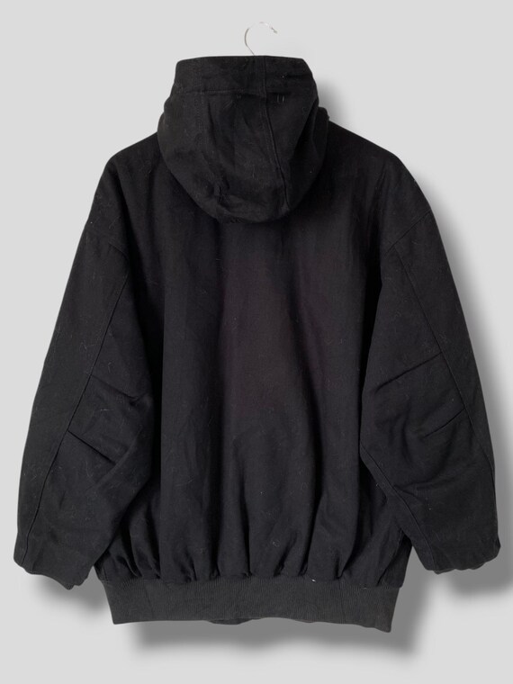 Vintage Y2k Java Quilted Lined Hoodie Work Jacket Streetwear