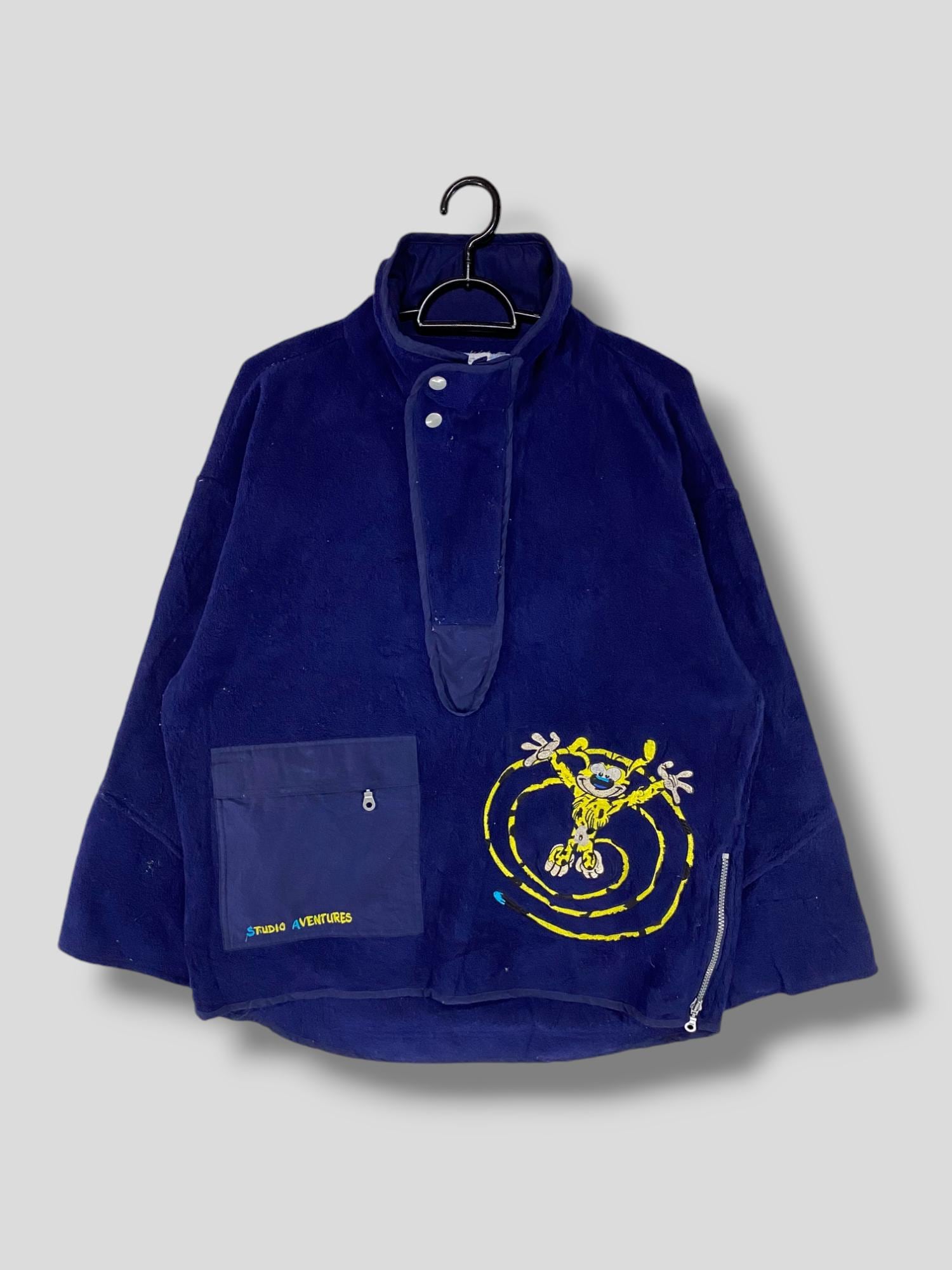 Vintage 90s Marsupilami Embroidered Logo Fleece Jacket Collectible