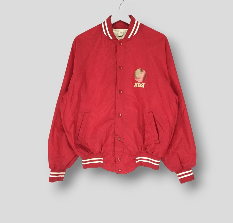 Vintage 80s AT&T Nebraska Jostens Sportswear Varsity Jacket Collectible ...