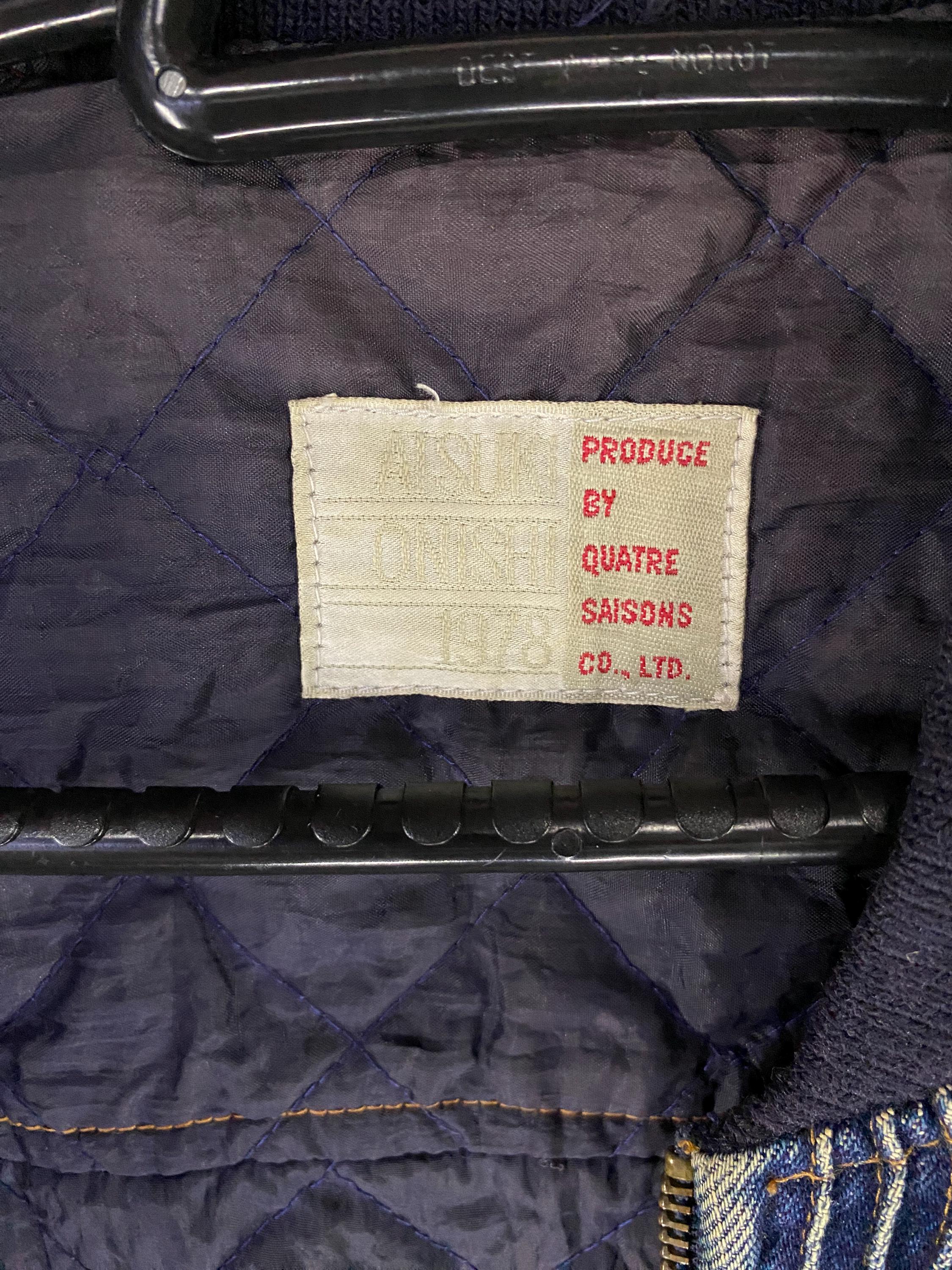 Rare Vintage 80s Atsuki Onishi Pleated Indigo Denim Bomber Jacket