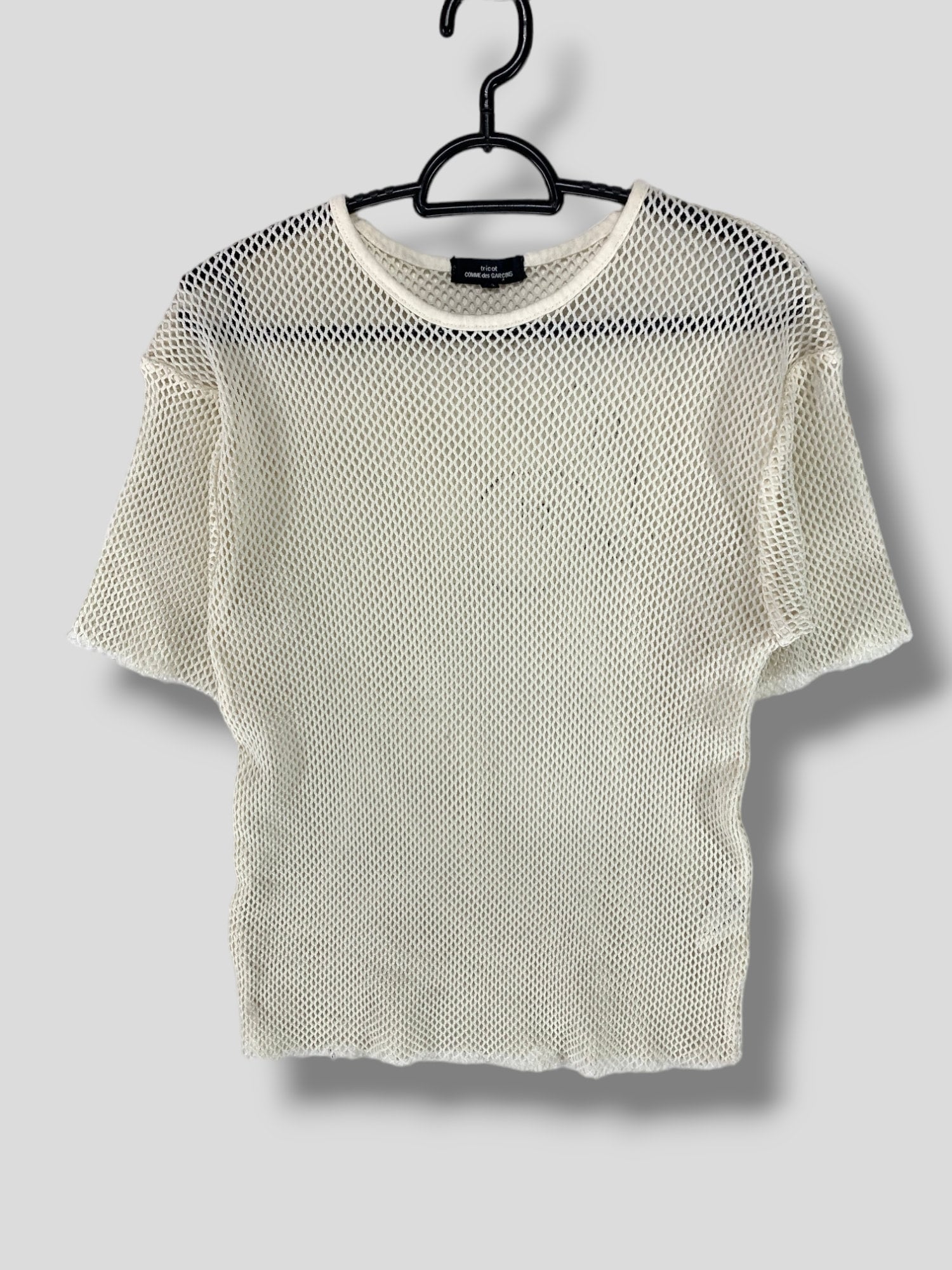 r*u様 【80s】 tricot COMME des GARCONS Tricot Comme Des Garcons Mesh Tshirt Designer Avantgarde Rave