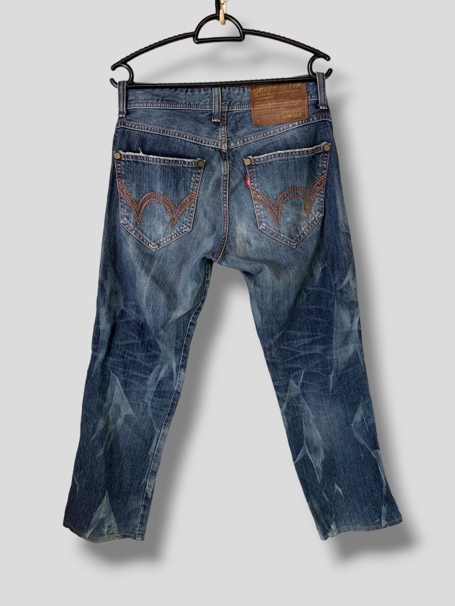 Size 32 Vintage Edwin 503 Distressed Bleached Jeans Japanese Brand