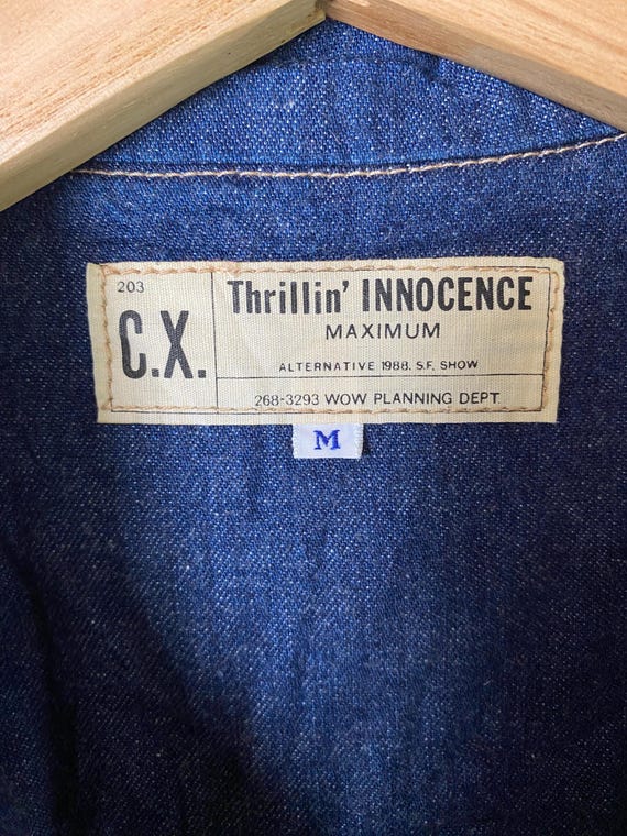 Vintage 80s C.X. Half Zipper Denim Jacket Japanese Brand Casual