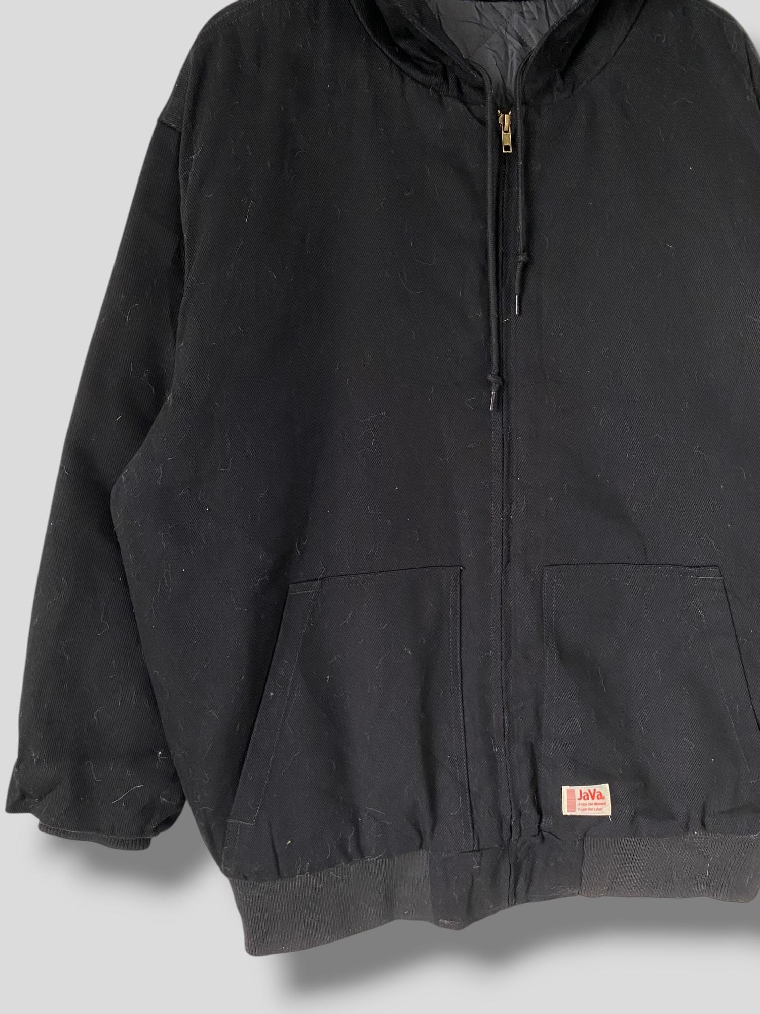 Vintage Y2k Java Quilted Lined Hoodie Work Jacket Streetwear Vintage Y2k Java Quilted Lined Hoodie Work Jacket Streetwear