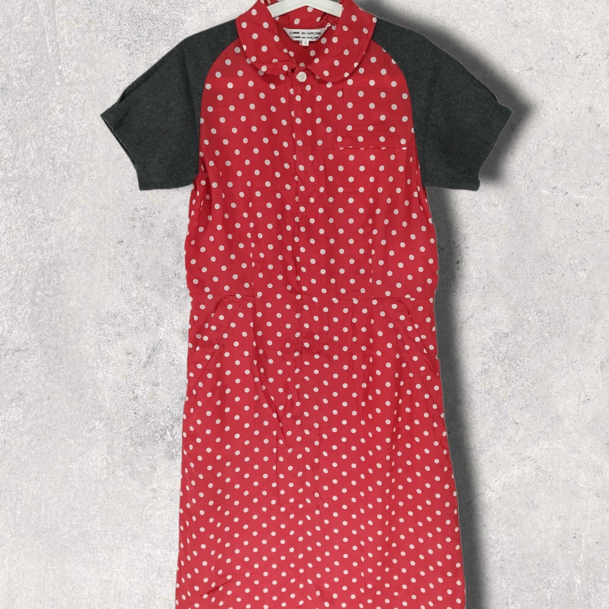 Vintage Comme Des Garcons Polka Dot Wool Sleeve Dress Japanese