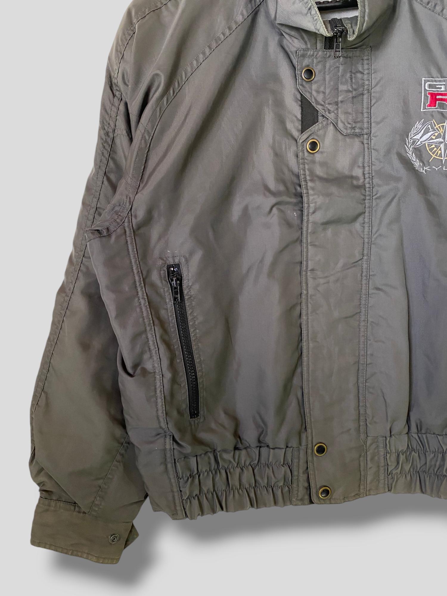90s SKYLINE 日産 ナイロン ボンバージャケット 短丈 Tech 企業 Rare Vintage 90s Nissan Skyline GTR Jacket 90s JDM Nissan
