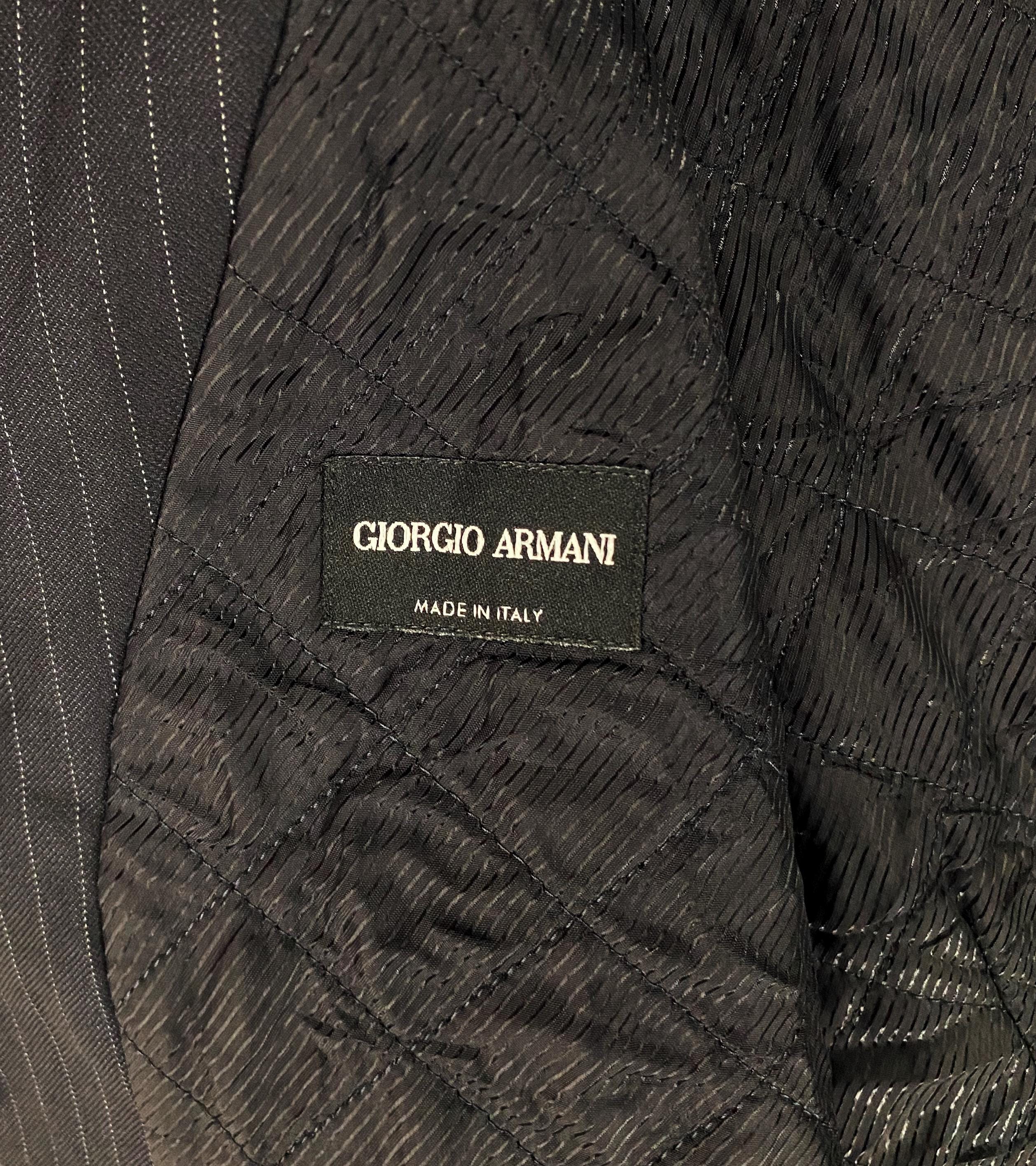 Vintage Y2K Giorgio Armani Pinstripe Waistcoat Designer Business