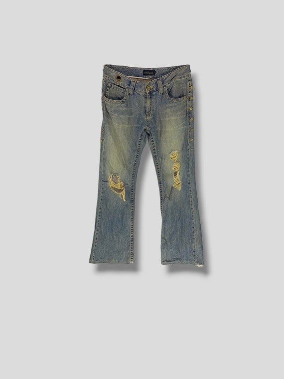 パンツ vanquish Y2K destroyed flare black denim Y2k Mens Ripped Black Jeans | Uncledonjm Black Jeans | Flare