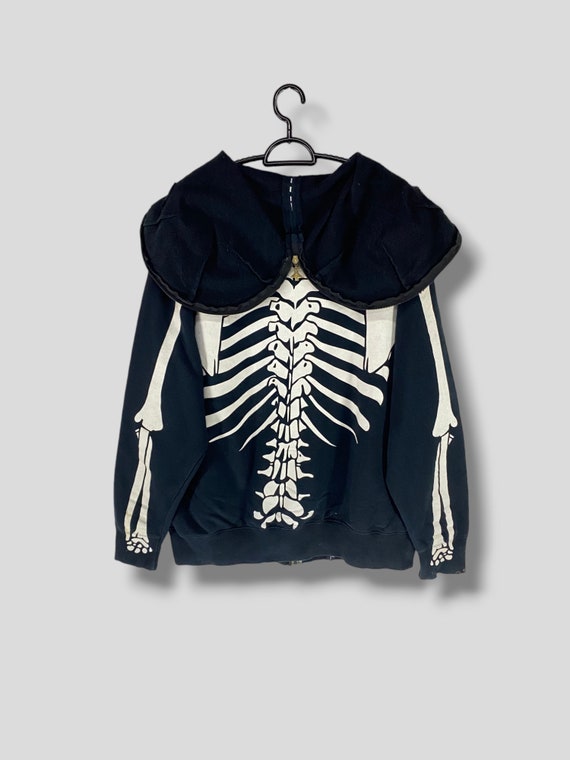 Vintage Y2K Lrg Dead Serious Skeleton Full Zip Hoodie Glow Vintage Y2K Lrg Dead Serious Skeleton Full Zip Hoodie Glow