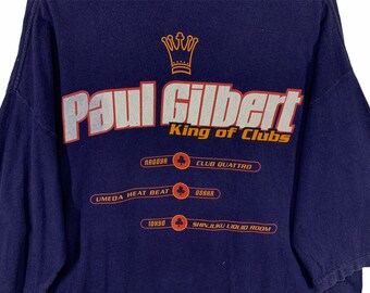 Vintage 90s Paul Gilbert King of Clubs Tshirt Mr Big Racer X 