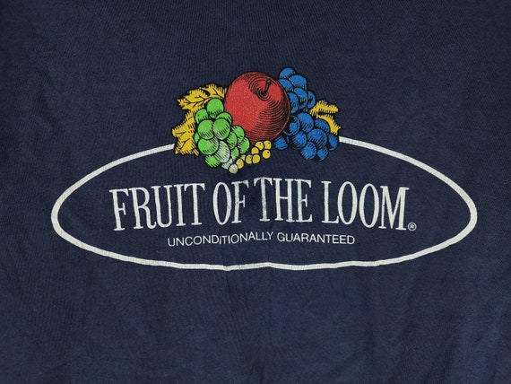 Vintage 90s Fruit of the loom big logo sunfaded s… - image 3