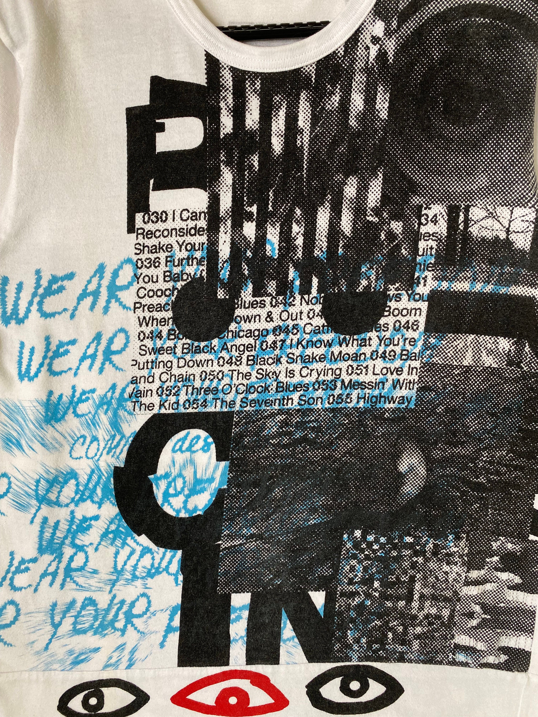 Comme Des Garcons Wear Your Freedom Overprint Split Tshirt