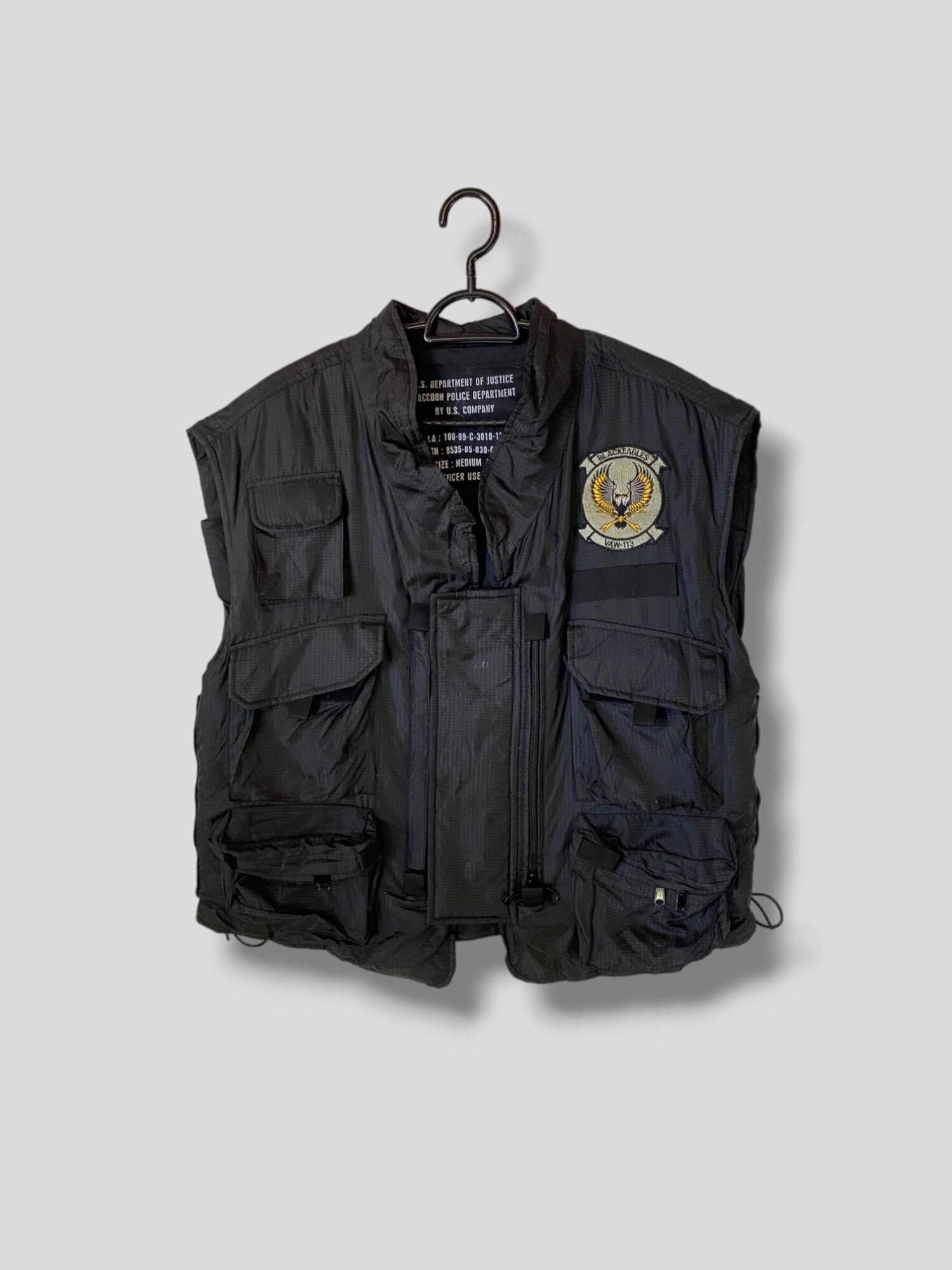 Veste tactique du departement de police du raton laveur streetwear d exterieur veste sans manches en nylon utilitaire tactique resident evil noir M L Etsy France
