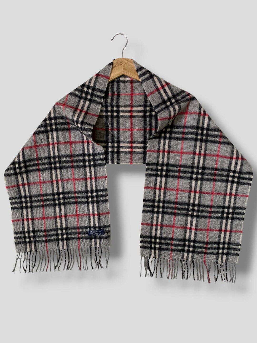 Vintage Burberrys Nova Check Cashmere Scarf Designer Casual Warm