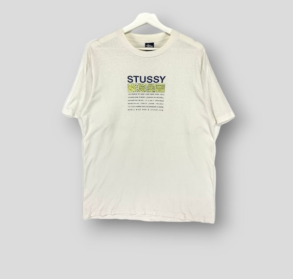 Vintage 90s Stussy NYLTLA Map Logo Tshirt Streetwear Hip Hop