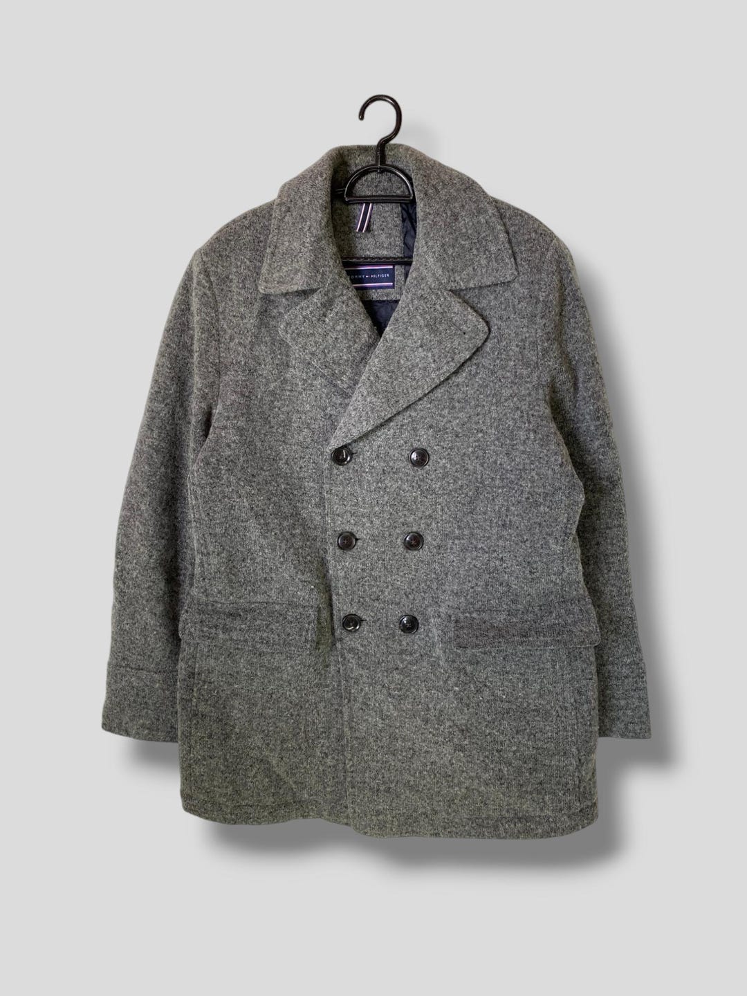 ジャケット・アウター 00s kolor wool Pea coat y2k Vintage Y2K Tommy Hilfiger Double Breasted Wool Pea Coat Designer