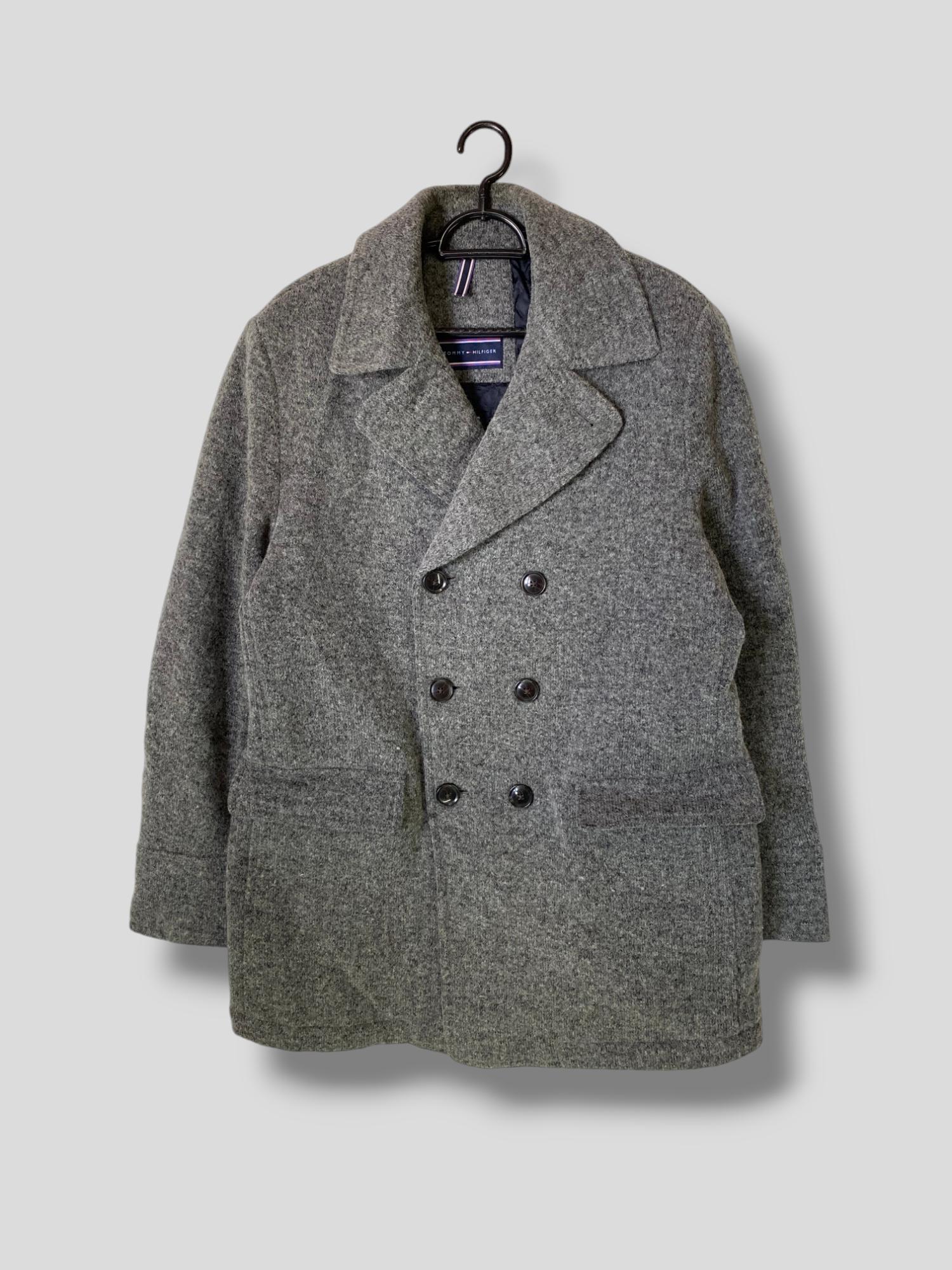Vintage Y2K Tommy Hilfiger Double Breasted Wool Pea Coat Designer