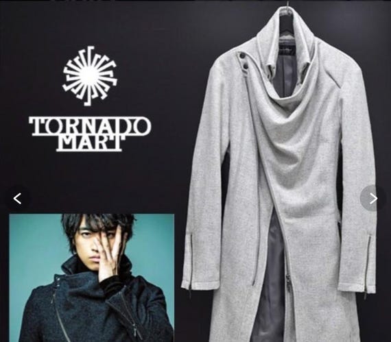 Vintage Y2K Tornado Mart Wool Drape Coat Japanese Brand Casual