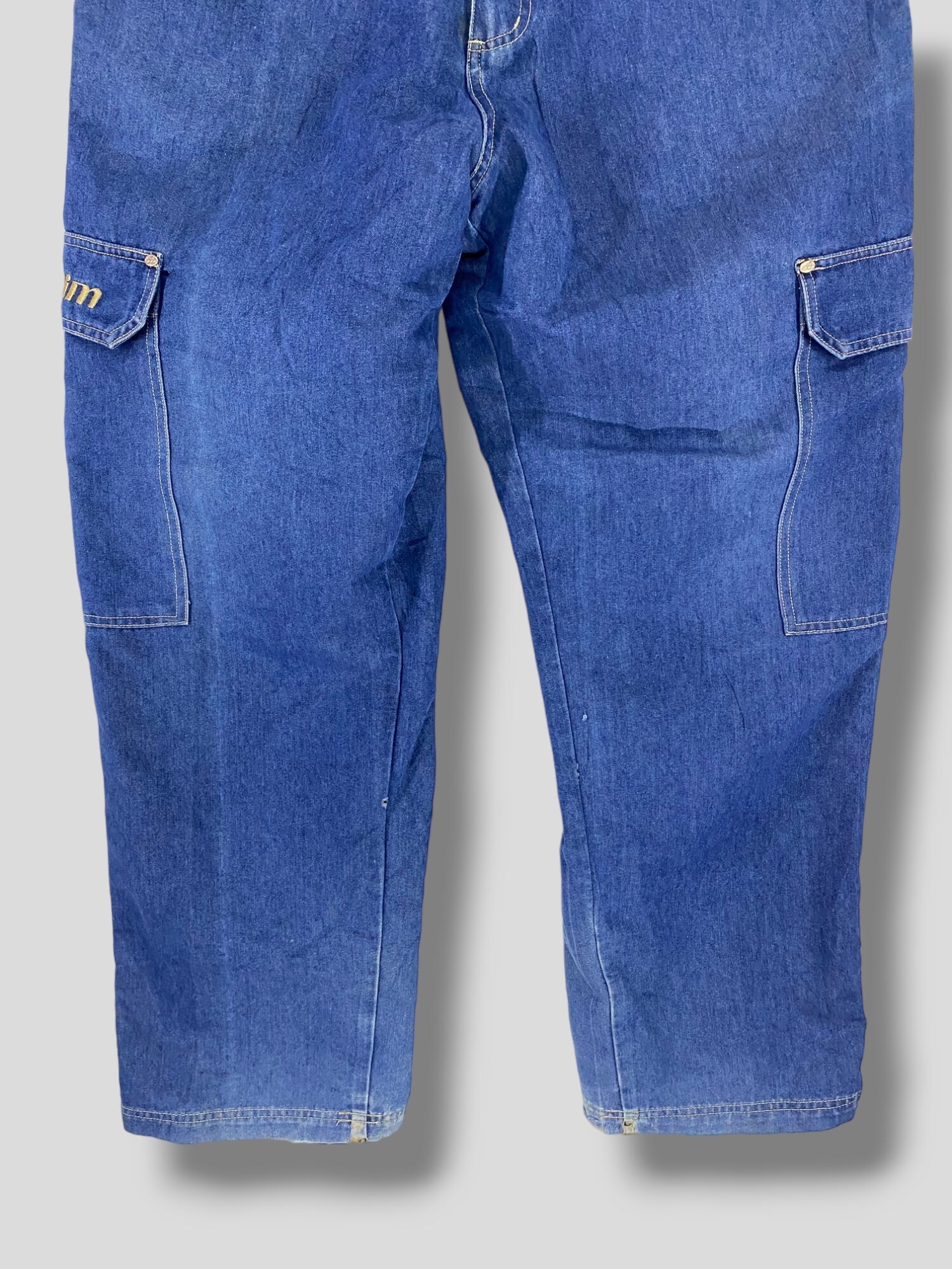 Size 35 Vintage Johnny Blaze Baggy Cargo Denim Pant Designer Size 35 Vintage Johnny Blaze Baggy Cargo Denim Pant Designer