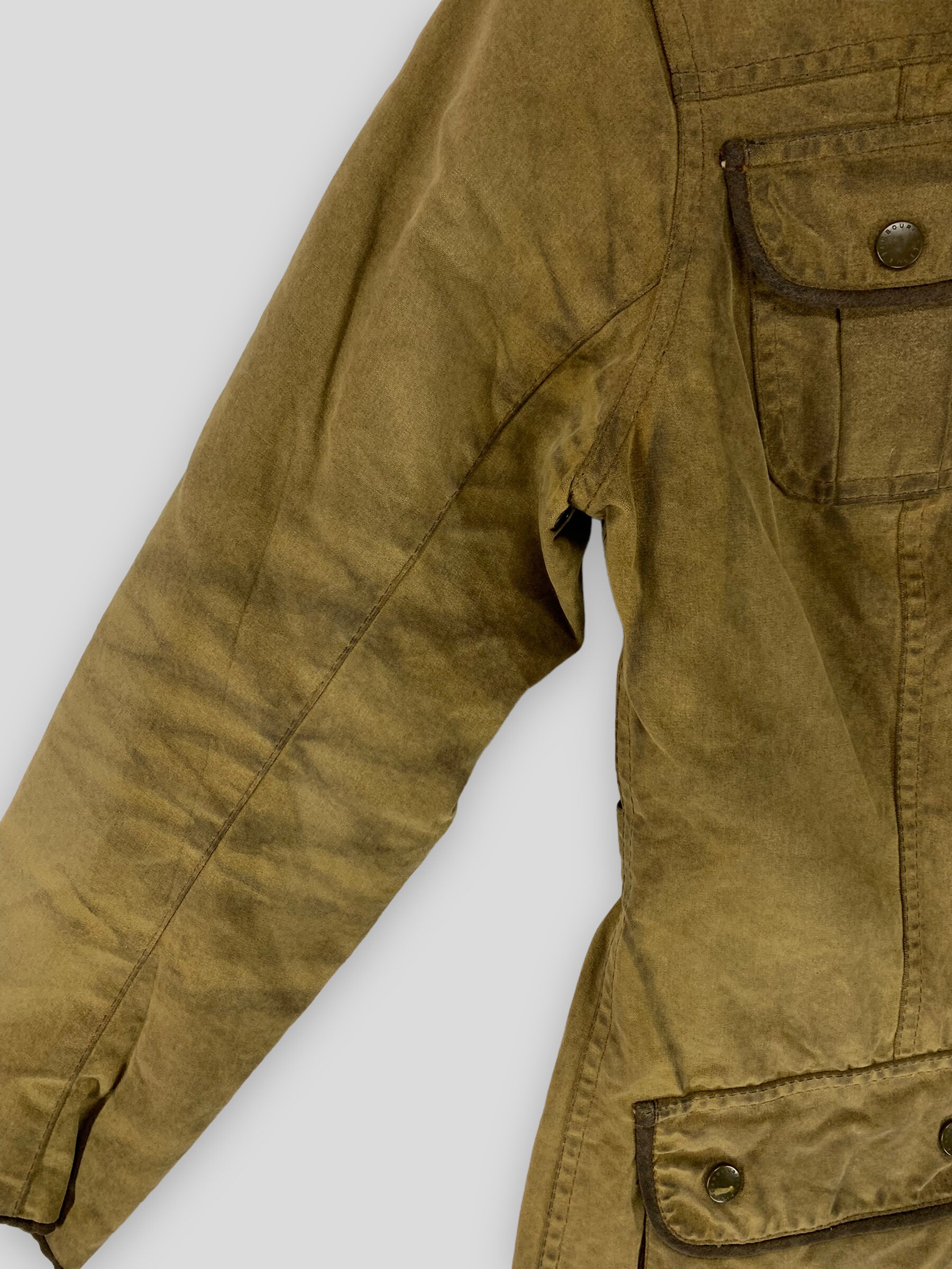 Vintage Barbour Faux Fur Trim Wax Cotton Utility Jacket Classic
