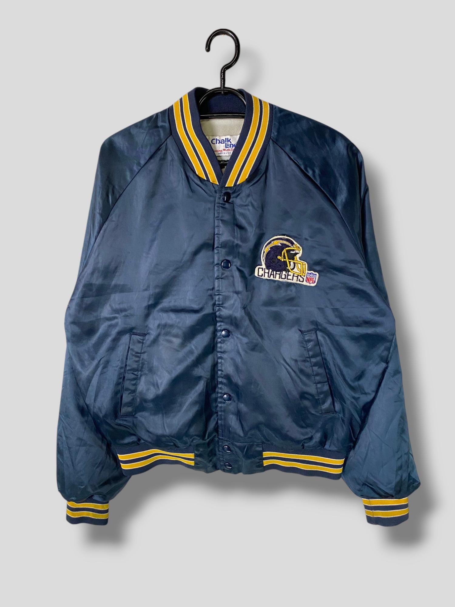 Vintage 90s San Diego Chargers Embroidered Logo Satin Bomber