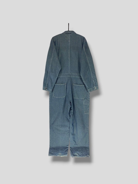 Vintage Dog House Herringbone Denim Coverall Workwear Casual