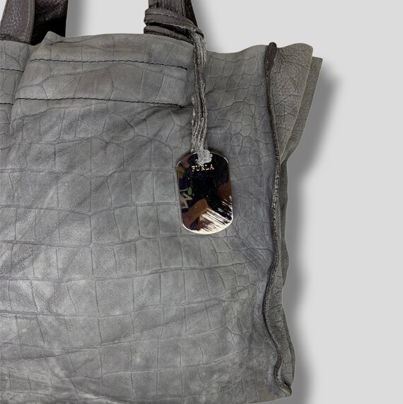 Vintage Furla crocodile embossed leather tote bag… - image 5