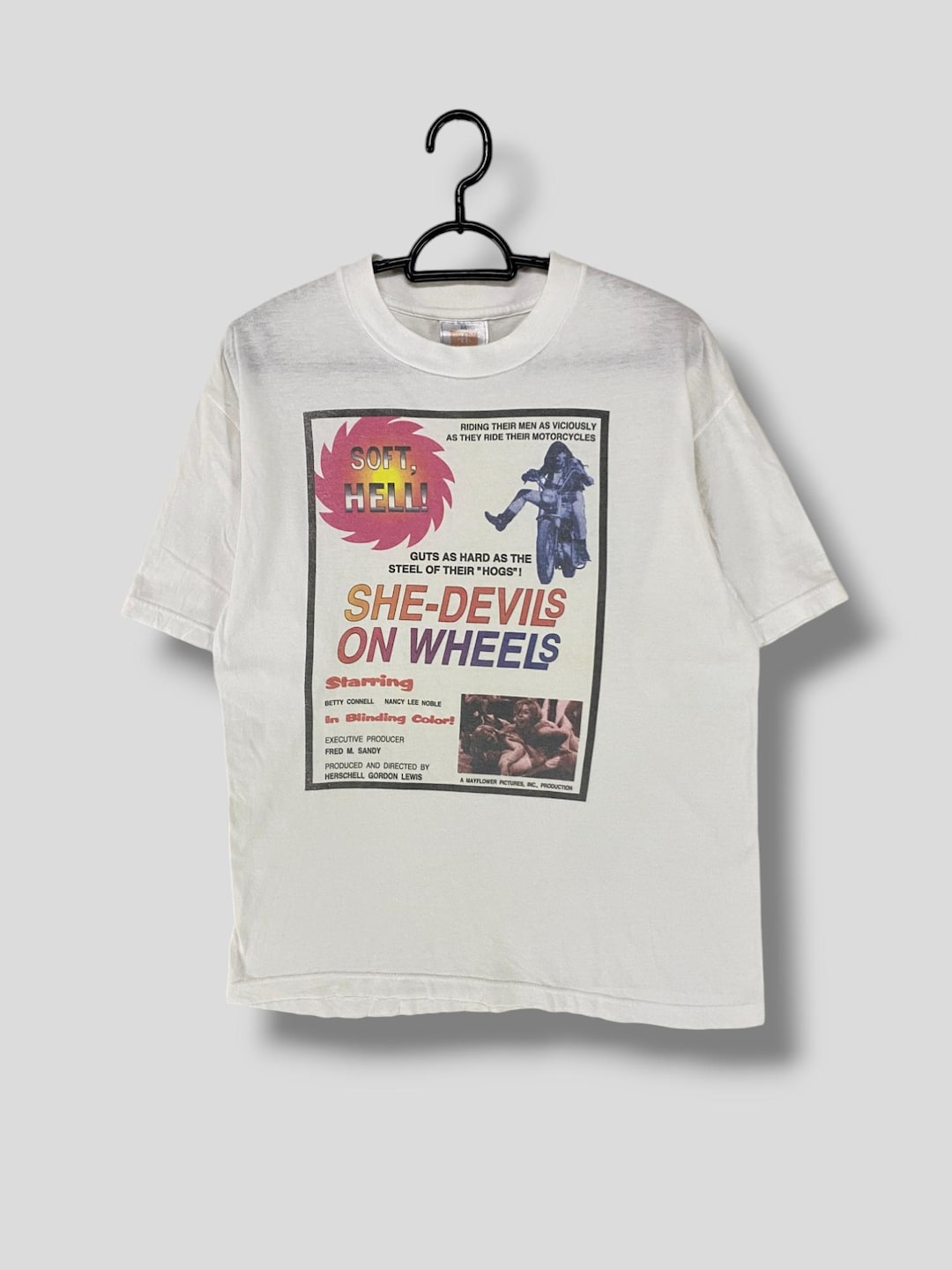 Vintage 90s She Devils on Wheels Movie Tshirt American 