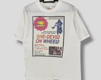 Vintage 90s She Devils on Wheels Movie Tshirt American
