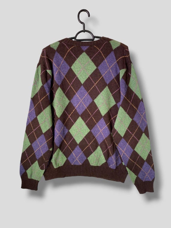 Vintage 90s Polo Ralph Lauren Diamond Check Cashmere Blend