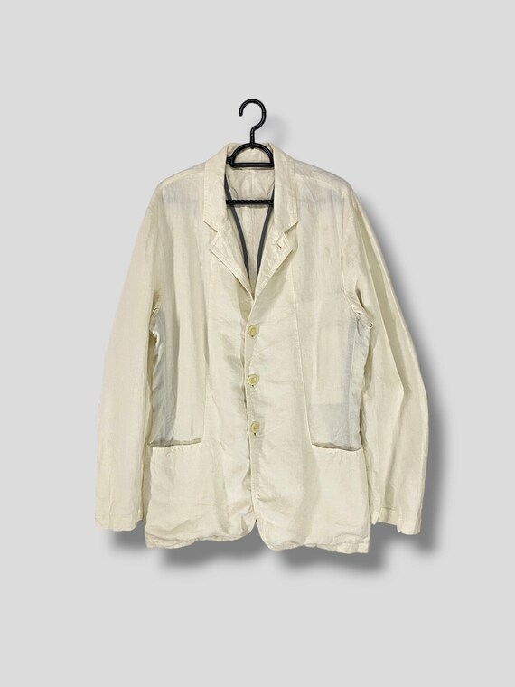Vintage Armani Colezzioni Linen Jacket Designer Business Casual 