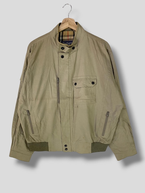 Vintage 70s 80s Burberrys Nova Check Lined Bomber Jacket Designer