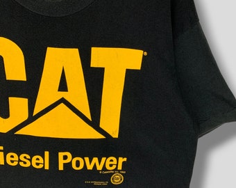 Vintage 90s Caterpillar Diesel Power Tshirt Heavy Machinery Brand