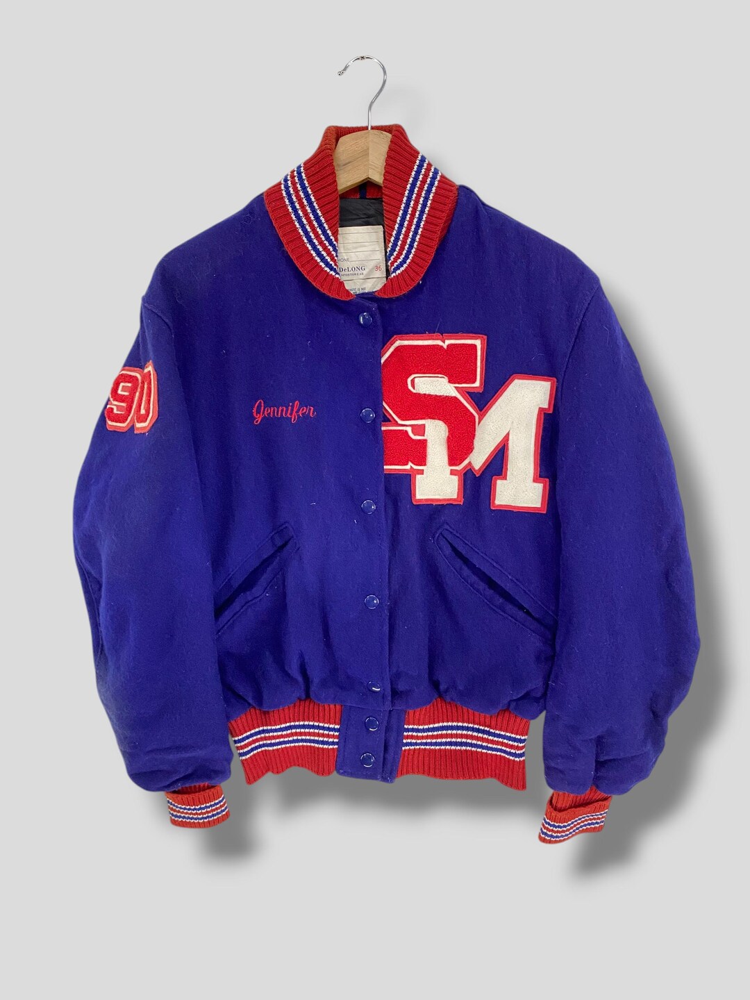 70〜80s DeLONG ウール　スタジャン 38 Vintage 80s Delong Shawl Collar Wool Letterman Jacket Collectible