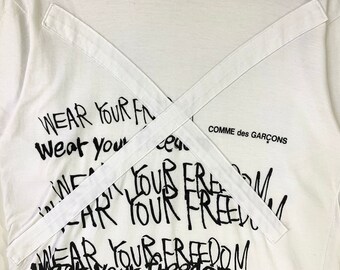 Vintage Comme Des Garcons Wear Your Freedom Tshirt Japanese