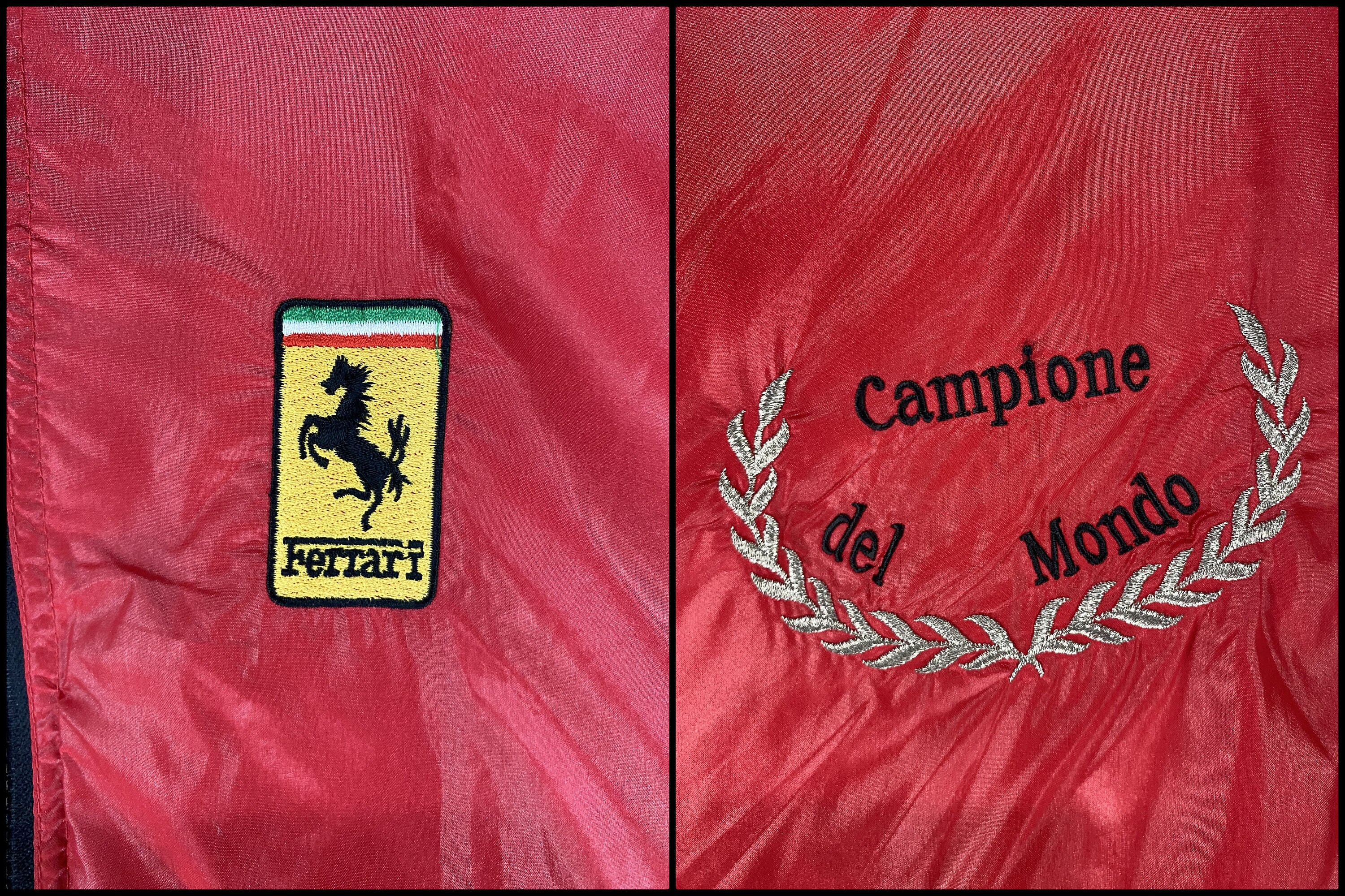 Vintage 80s Style Auto Ferrari Campione Del Mundo Embroidered Logo 