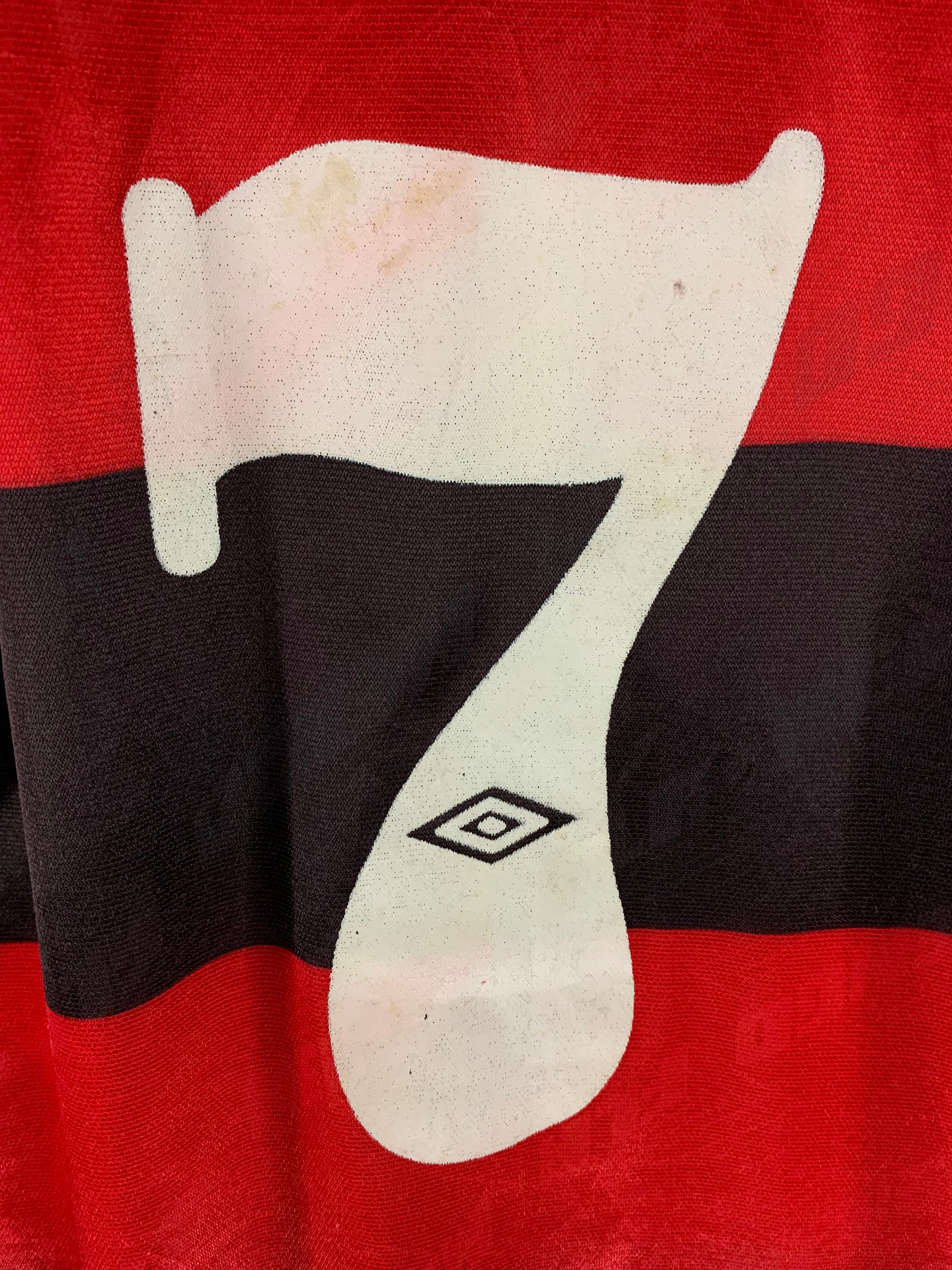 Vintage Flamengo #7 Brasil 1990's Lubrax Umbro Jersey Collectible