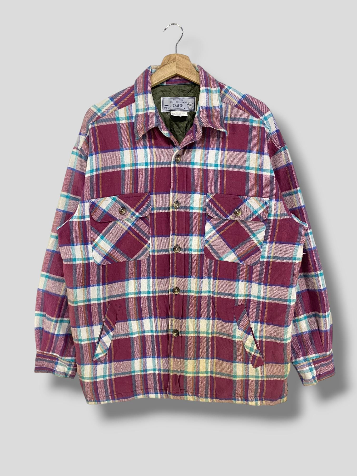 Purple Oversized Plaid Jacket Singapore