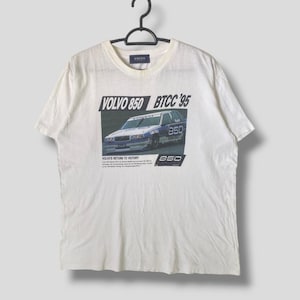 vintage des années 90 Volvo 850 berline BTCC tshirt British Touring Car Championship t-shirt promo streetwear streetwear sport automobile unique point blanc M-L